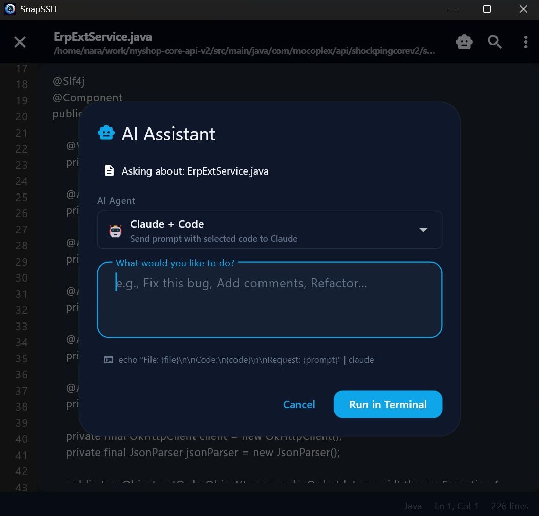 SnapSSH AI Assistant